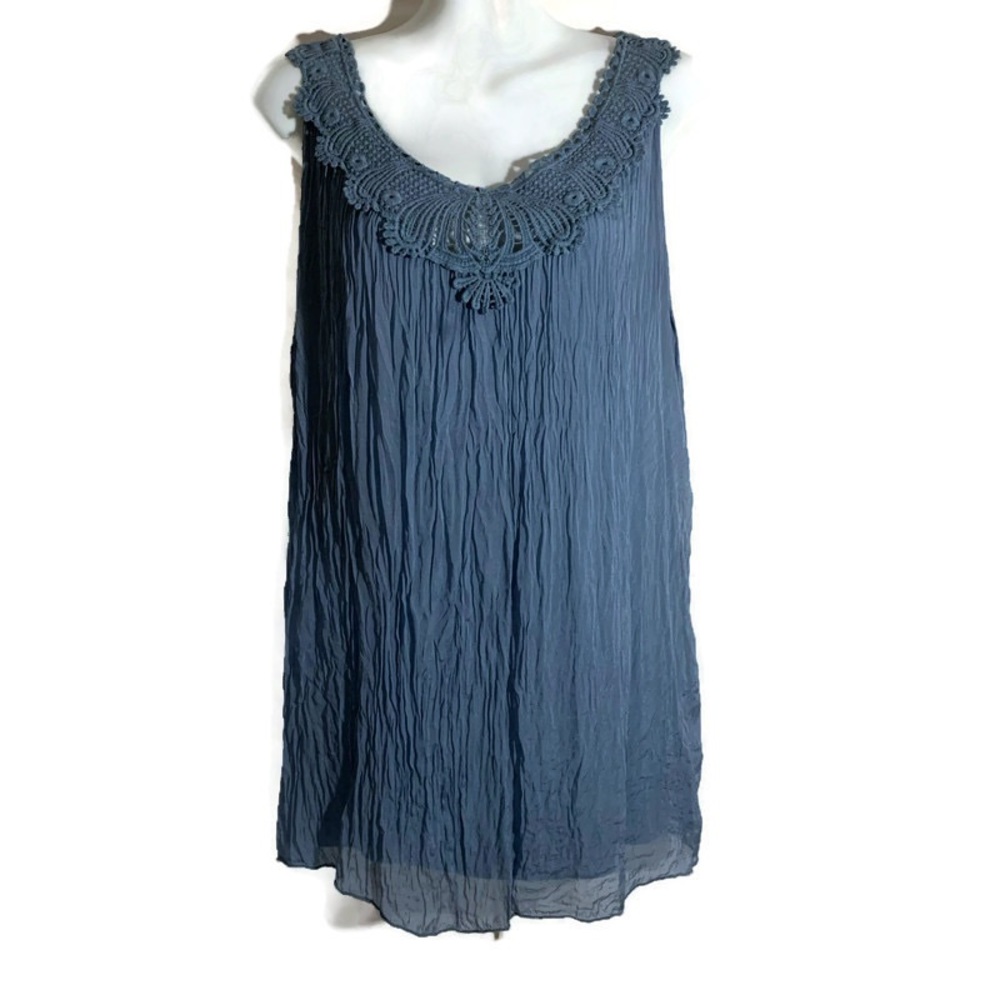 CARLA CONTI made in Italy 100% silk lace tank top